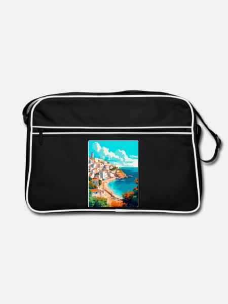 Ibiza Spanien Vintage Reise Poster WPA Kunst Souvenir - Retro Tasche - Schwarz/Weiß - Vorne