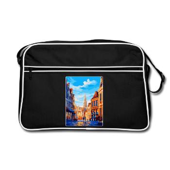 Bruxelles Belgique Poster de voyage vintage souvenir - Sac Retro - noir/blanc - Devant
