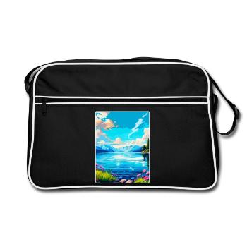 Lac Léman Suisse France Affiche de voyage WPA - Sac Retro - noir/blanc - Devant
