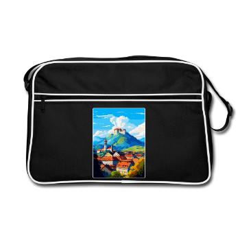 Ljubljana Slovénie Affiche de voyage vintage souvenir - Sac Retro - noir/blanc - Devant