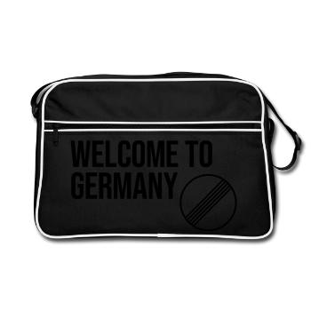 BIENVENUE EN ALLEMAGNE par Unlimited Apparel - Sac Retro - noir/blanc - Devant