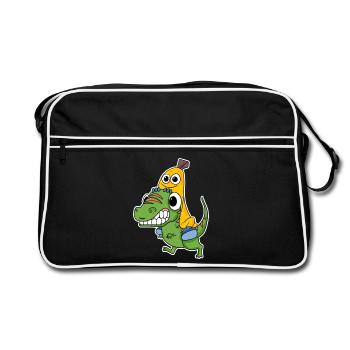 Mauvais dinosaure et jolie banane - Sac Retro - noir/blanc - Devant