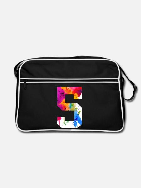NUMMER 5 JAHRE ALT 5. GEBURTSTAG - Retro Tasche - Schwarz/Weiß - Vorne