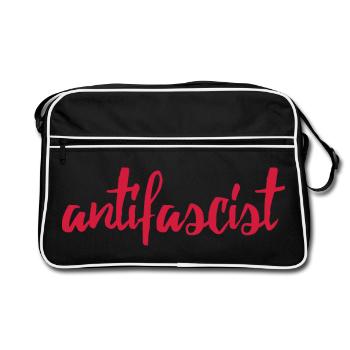 Always Antifascist - Retro Tasche - Schwarz/Weiß - Vorne