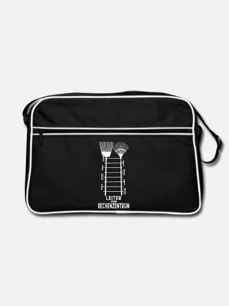 LEITER VOM RECHENZENTRUM - Retro Tasche - Schwarz/Weiß - Vorne