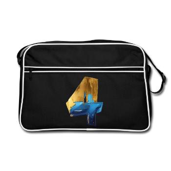 NR. 4 NUMMER 4 COOL 4. GEBURTSTAG - Retro Tasche - Schwarz/Weiß - Vorne