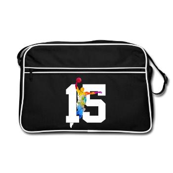 NUMÉRO 15 BASKETBALL 15E ANNIVERSAIRE - Sac Retro - noir/blanc - Devant