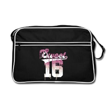 SWEET 16 ENFIN 16ÈME ANNIVERSAIRE - Sac Retro - noir/blanc - Devant