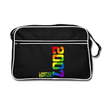 LGBTQ 2007 ARC-EN-CIEL QUEER 18E ANNIVERSAIRE PRIDE - Sac Retro - noir/blanc - Devant