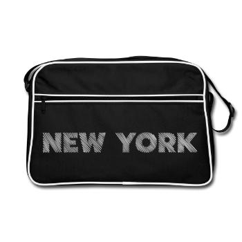 New York lettering Hatching Design - Retro Bag - black/white - Front