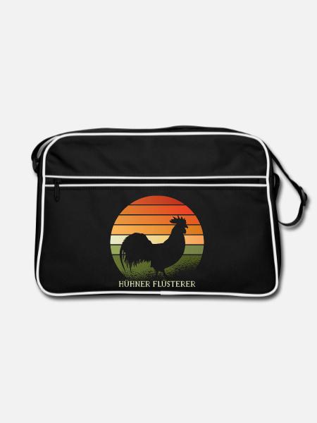 Rooster of the Chicken Whisperers - Retro Bag - black/white