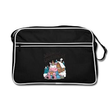 Warm And Unicorn-y! - Retro Bag - black/white - Front