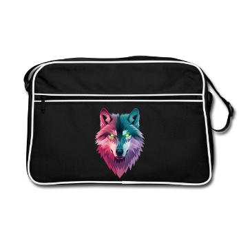 Spirit Wolf - Retro Bag - black/white - Front