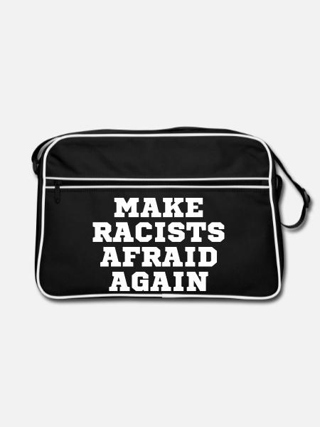 Racists scare again - Retro Bag - black/white - Front