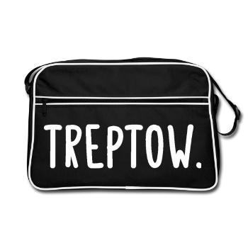 Treptow Berlin Bezirk Fancy - Retro Tasche - Schwarz/Weiß - Vorne