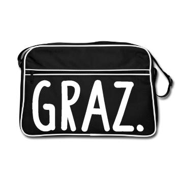Graz Österreich Fancy - Retro Tasche - Schwarz/Weiß - Vorne