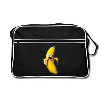 Figure de banane expressive avec un visage - Sac Retro - noir/blanc - Devant