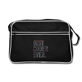 Bester Programmierer Coden Coder - Retro Tasche - Schwarz/Weiß - Vorne