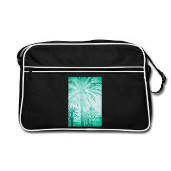 Mintteal Palm Tree Panorama - Retro Bag - black/white - Front