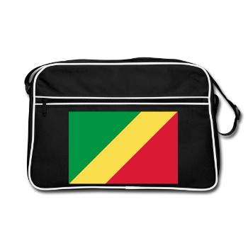 Demokratische Republik Kongo - Retro Tasche - Schwarz/Weiß - Vorne