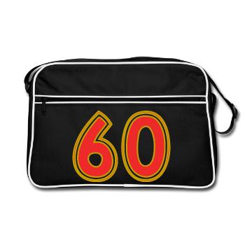 60. 60 YEARS. 60th ANNIVERSARY. 60TH BIRTHDAY. - Retro Bag - black/white - Front
