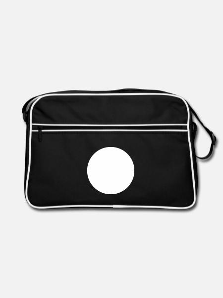 Kreis weiß - Retro Tasche - Schwarz/Weiß
