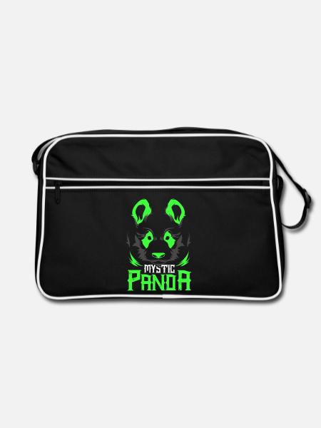 Flirrender Neonpanda Disconacht - Retro Tasche - Schwarz/Weiß