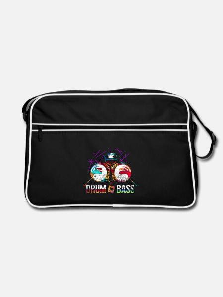 Wummernder Bass Dschungelparty - Retro Tasche - Schwarz/Weiß