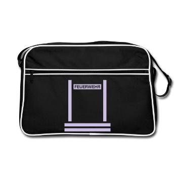 Feuerwehr Reflex Rücken - Retro Tasche - Schwarz/Weiß - Vorne