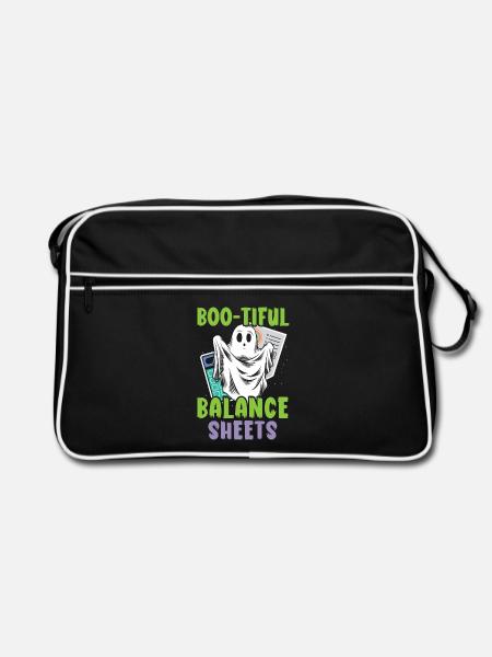 Boo-tiful Balance Sheets Buchhalterin Halloween - Retro Tasche - Schwarz/Weiß