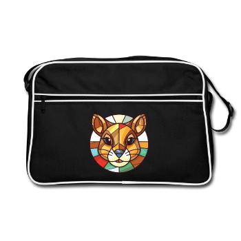 Chipmunk bunte Aquarell-Tierillustration - Retro Tasche - Schwarz/Weiß - Vorne