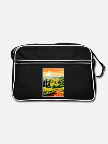 Toskana Italien Dekoration Vintage Reiseposter WPA - Retro Tasche - Schwarz/Weiß