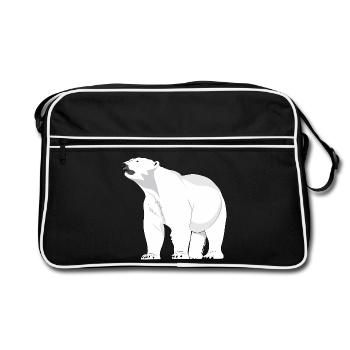 Polarbär Eisbär Nordpol - Retro Tasche - Schwarz/Weiß - Vorne