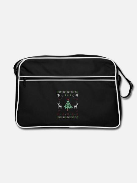 Weihnachtsbaum Ugly Christmas - Retro Tasche - Schwarz/Weiß