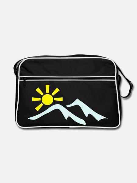 berge - Retro Tasche - Schwarz/Weiß