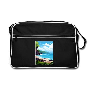 Papagayo Halbinsel Costa Rica Reiseposter - Retro Tasche - Schwarz/Weiß - Vorne