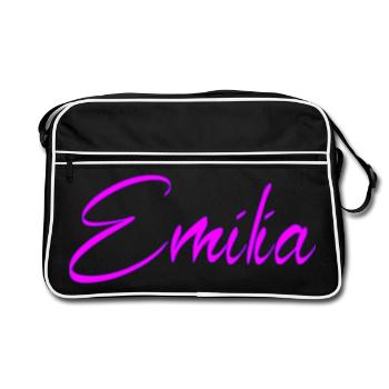 Emilia Neon Script - Retro Tasche - Schwarz/Weiß - Vorne