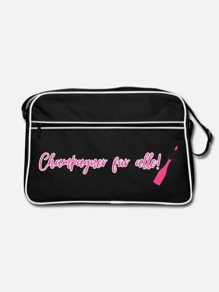 Junggesellenabschied Motiv mit witzigen Spruch. - Retro Tasche - Schwarz/Weiß