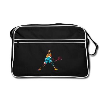 Flinker Tennisspieler Matchball - Retro Tasche - Schwarz/Weiß - Vorne
