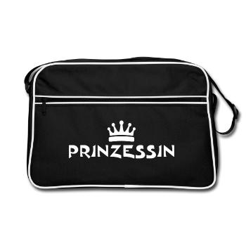 PRINZESSIN - Retro Tasche - Schwarz/Weiß - Vorne
