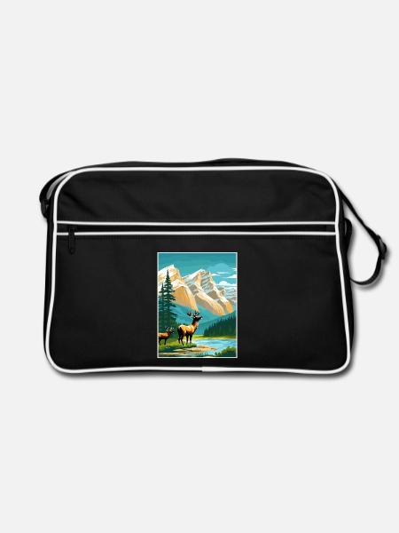 Jasper National Park Kanada Vintage Reiseposter - Retro Tasche - Schwarz/Weiß