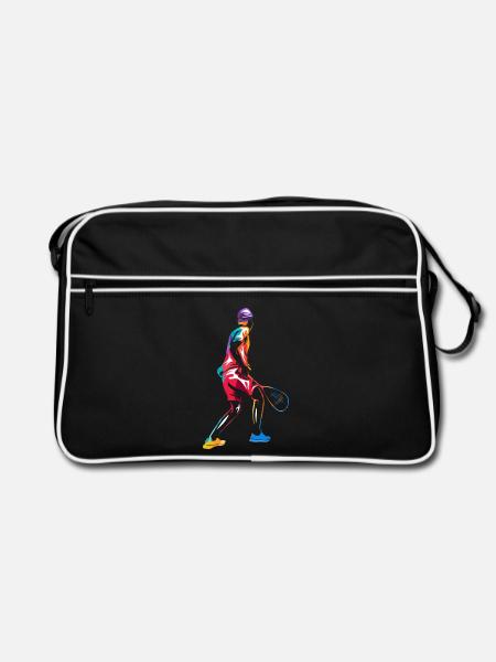 Pfeilschneller Squash Aufschläger - Retro Tasche - Schwarz/Weiß