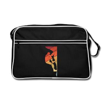 Bergsteiger Bouldern Boulder Klettern - Retro Tasche - Schwarz/Weiß - Vorne