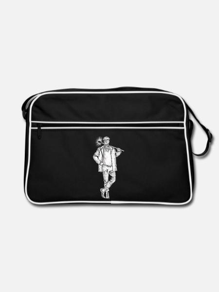 Tüchtiger Schornsteinfeger Kehrbesen - Retro Tasche - Schwarz/Weiß