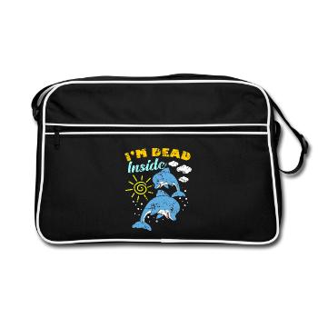Dead Inside - Retro Tasche - Schwarz/Weiß - Vorne