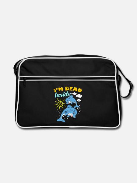 Dead Inside - Retro Tasche - Schwarz/Weiß