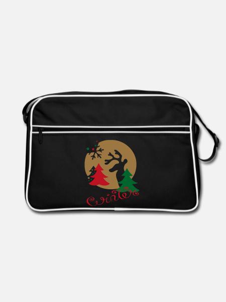 Weihnachtskugel - Retro Tasche - Schwarz/Weiß