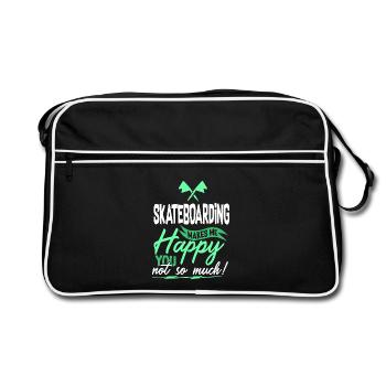 Skateboarding Sprüche - Retro Tasche - Schwarz/Weiß - Vorne