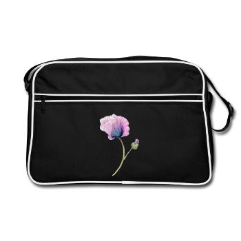 Blume - Retro Tasche - Schwarz/Weiß - Vorne