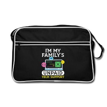 I'm My Family's Unpaid Tech Support Tech Support - Retro Tasche - Schwarz/Weiß - Vorne